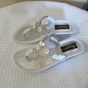 White Sandals 2" Heel's Size 6